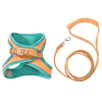 Escape-Proof Vest Style Cat Harness Leash Easy Control Breathable Reflective Strips Jacket For Cats Dogs (Green,S) žalia