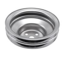 Variklio vandens siurblio skriemulys Chromuotas 2 grioveliai SBF blokui Ford 260 289 302 351W V8 1965-1969 alkūninio veleno skriemuliui Chrome Silver gray