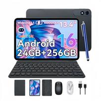 ExcitPower T60 Pro Android 16 8GB RAM 256GB ROM Tablet 13.4  5G WiFi 10000mAh  FHD Display PC Tablet with keyboard and mouse pilka
