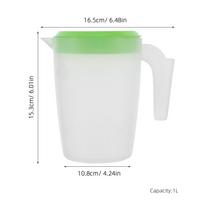 1L Plastic Water Pitcher with Lid Reusable Drink Jug for Juice Milk Beer Lemonade Iced Tea Cold Water Home Kitchen Restaurant žalia
