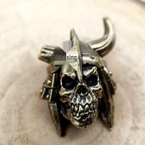 Skeleton Soldier Paracord Keychain DIY Pendant a158 žalvaris