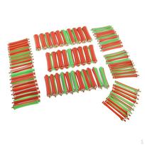 Lots 80 Pieces Assorted Sized Plastic Perm Rod Hair Hairdressing Curler Styling DIY Curling Rollers green