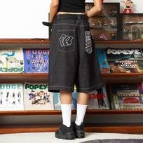 Vintage Embroidery Baggy Woman Jeans Shorts Oversize Streetwear Retro Style Wide Leg Denim Pants Summer S juoda