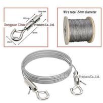 Nerūdijančio plieno tvirtas paveikslų kabinimo laidas su reguliuojamu saugos kabliuku Double-ended safety hook + 1.5mm*0.5m rope