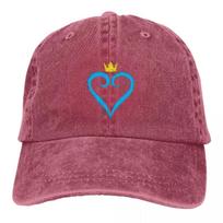 Kingdom Hearts Painting Stuff Unisex Style Baseball Cap Distressed Cotton Hats Cap Vintage Adjustable raudona
