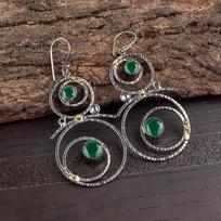 Green Onyx Gemstone 925 Sterling Silver Jewelry Handmade Earrings2.86  For Women EE-76-3