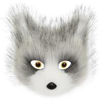 Animal Foxes Wolf Mask Halloween Party Cosplay Costumes Props Plush Cats Half Face Mask Masquerades Mask for Carnivals G