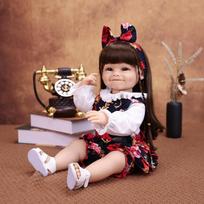 55 cm Lifelike Smiling Reborn Baby Doll Full Silicone Vinyl Newborn Girl Doll Toy Kids Chrismas Birthday Gift 22 inch