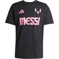Adidas Messi Letter Pattern Comfortable Soft Versatile Pullover Short Sleeve T-Shirt Men Tops Black JM3551 L