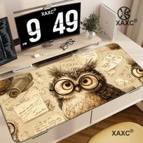 Vintage Cute Owl with Glasses Large Desk Pad D Flat Printing Extended Mouse Pad NonSlip Office Mat HYBXXC Desk Mat 400x800x2mm