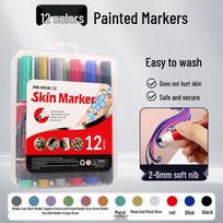 Sun-Resistant Multi-Color Tattoo & Body Art Pen – Easy-Clean Fiber Tip red