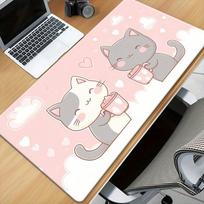 pc Large Pink Cute Dreamy Little Cat Mouse Pad Keyboard Gaming Accessories Mouse Mat Office Computer PC Gamer Laptop Desk Mat SBD400x800x2mm