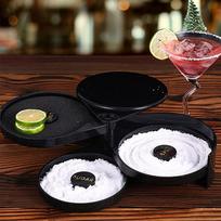 3-Tier Bar Glass Rimmer with Lid Margarita Salt Rimmer with Sponge Salt Box Spice Container for Bar and House Party Bloody Mary China Mainland