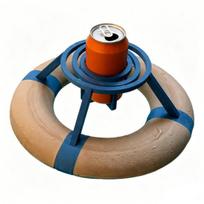 Floating Gyro Cup Holder The Beer Buoy Floating Drink Holder tamsiai ruda spalva