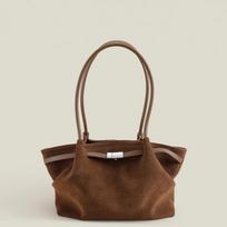 Slouchy Style Coffee Color Large Trapeze Tote Frosted Cow Skin Women Commuter Shoulder Bag Suede Retro Leisure Ladies Handbag 31cmx14cmx26cm kupranugaris