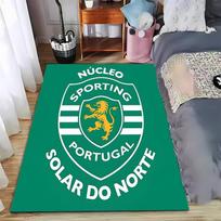 Green Carpet with Sporting Portugal Logo and Lion Design Print  Suitable for use as an anti-slip for living room bedroom sofas 40x60cm( 15x23in )