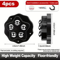 4pcs-Self-Adhesive Mini Swivel Casters, 360° Rotatable Universal Wheels, Heavy-Duty Double Ball Bearings