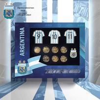 Argentinos nacionalinės rinktinės Messi atminimo ženklelių rinkinys Badge Gift Box black