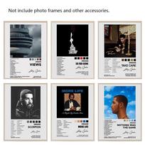 6 vnt. Drake plakatų ant drobės, be rėmelių black
