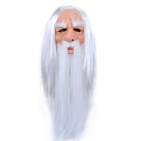 Burtininko Latekso Kaukė su Ilga Balta Šukuosena Realistiška Pilno Veido Kaukė Karnavalinė Suknelė Helovino Kostiumas Helovino Kostiumas Cosplay white