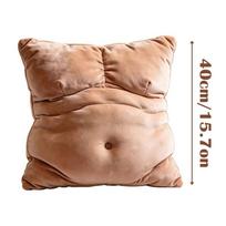 40cm Mielas 3D Pilvo Raumenų Pagalvė Minkštas Medvilnės Užpildas Palaikanti Partnerio Pagalvė Juokingos Pagalvės Kaklo Ir Pečių Palaikymui 40x40cm beige