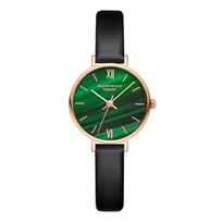 Women's Stylish Green Dial Waterproof Student Watch - Korean-Inspired Simple Design