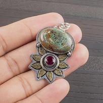 Natural Azurite Gemstone 925 Sterling Silver Jewelry Designer Pendant 1.64  AJP-2149