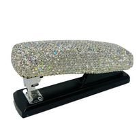 Bling Rhinestone Stapler Black Base Desk Accessory Home Crystal Stapler  Office