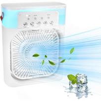 Portable Ice Fan Air Cooler with Water for Frost Block Fan, 3 in 1 Misting Mini Evaporative Cooling Fan with LED, Timer, 3 Wind Speeds, 3 Spray Modes