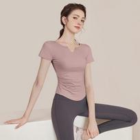 Youyou Slim-Fit Yoga & Pilates Short-Sleeve T-Shirt with Removable Chest Pads J33428DY L