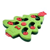 Pet Slow Feeder Anti-Choking Dog Puzzle Toy Bowl - Christmas Edition žalia