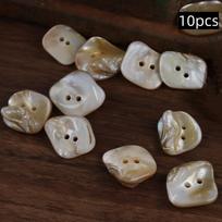 10Pcs/set Irregular Shape Natural Shell Buttons with Two Holes for DIY Clothing Accessories Etc