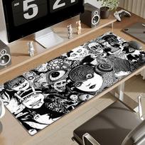 Junji Ito Tees Horror Mouse Mat Rubber Desk Mat Office Large Gaming Mousepad Anime Locking Edge Mouse Pad Gamer NonSlip Carpetd 800x400x2mm
