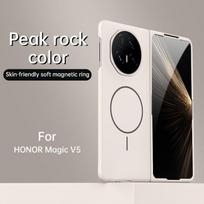 Plonas matinės tekstūros dėklas su magnetu Honor Magic V5 MagicV5 5G, belaidžio įkrovimo, kietas galinis dangtelis Capa HONOR Magic V5