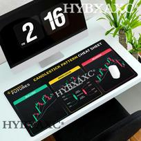 HYBXAXC Stock trading chart theme Mouse Pad Desk mat Gaming mat rubber antislip Durable desk accessories Keyboard desktop pads 800x400x2mm