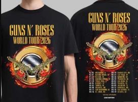 Guns N' Roses World Tour 2026 North American Schedule Dates T-Shirt S