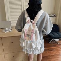 Creative Polka Dot Backpack Large Capacity Casual School Bag Multifunctional Shoulder Bag Travel balta