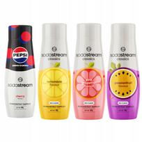 4 Syropy Sodastream Pepsi Max Cherry + Lemoniada Zero + Grejfrut + Marakuja
