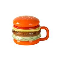 Cartoon Burger-Shaped Ceramic Mug Bright Fun Colors Breakfast Cup Hamburger Mug  Birthday Gift Ceramic