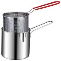 Tempura Small Deep Frying Pan with Strainer Basket Stainless Steel Deep Fryer Pot Milk Warmer Pot Chicken Fried Cooking Tools China Mainland