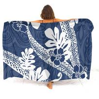 Island Sarong Women Beach Sarong Headscarf One-Piece Custom Printed Sarong Polynesian Sarongs Beach Wrap Sun-Protective Coat 200x120 blue