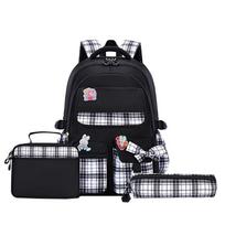 Pu Cpc Certified Bow Children'S School Bag Grade 1-6 Girls' Book Backpack Large Capacity Backpack Meal Bag Pencil Bag 46x32x20cm