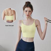 Women's Shockproof Strappy Sports Bra - Pilates & Yoga Fitness Vest Large