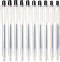 MUJI Gel Ink Ballpoint 82902273 Pen, Black, 0.5mm Tip, Retractable, 10-Pack, juoda