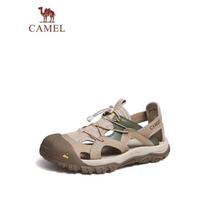 CAMEL Breathable Mesh Water-Repellent Anti-Collision Closed-Toe Urban Outdoor Sports Sandals for Men G14M396625 42 chaki
