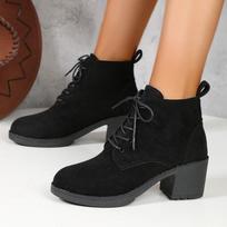 Mada 2024 Nauji platforminiai batai moterims Odiniai kvadratiniu kulnu Ankle Boots Žiema 2024 Moteriški aukštakulniai Moteriški batai Botas Mujer 43 juoda