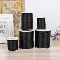 1,5 mm pločio juodas medvilninis vaškuotas laidas, rankų darbo pintas laidas, drabužių priedai, tekstilės pakuotės, kanapių siūlų laidas 1.0mm a roll about 160 meters juoda