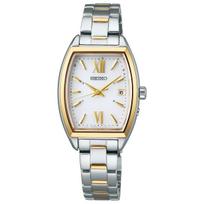 SEIKO SELECTION SWFH128 S Series Solar Radio Full Auto Calendar Silver Yellow Gold White Stainless Steel [Seiko Watch] Ladies' Watch, Powered,