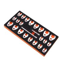 3/8  Drive Crowfoot Wrench Set with 2 Extension Bars, 24-Piece Crows Foot Wrench Set, SAE 3/8 -1  and Metric 10-22 mm, CR-MO Steel Crowfoot Wrench