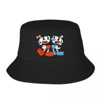 New Custom Hot Game Cartoon Cuphead MugUnisex Beach Bucket Hat Unisex Women Unisex Summer FisherUnisex Cap